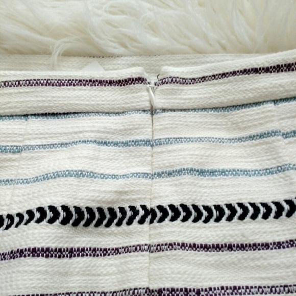 LOFT Tweed Faux Wrap Skirt Fridge Edge Blue White Business Causal SZ 8 - Picture 6 of 7